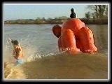 Who needs a longboard when you have got a giant inflatable orange elephant! Courtesy Heart Of The Country